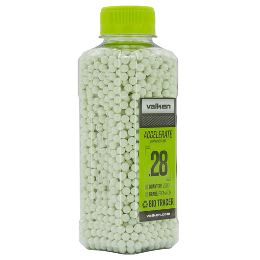 Valken ACCELERATE Biodegradable Bio Tracer BBs - White - bottle of 2500