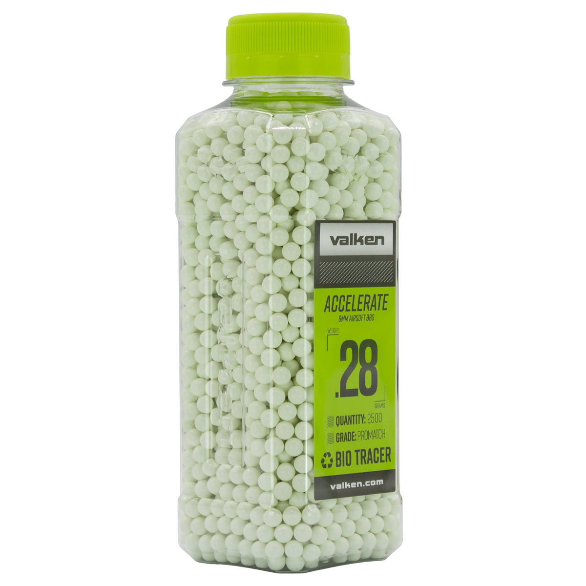 Valken ACCELERATE Biodegradable Bio Tracer BBs - White - bottle of 2500