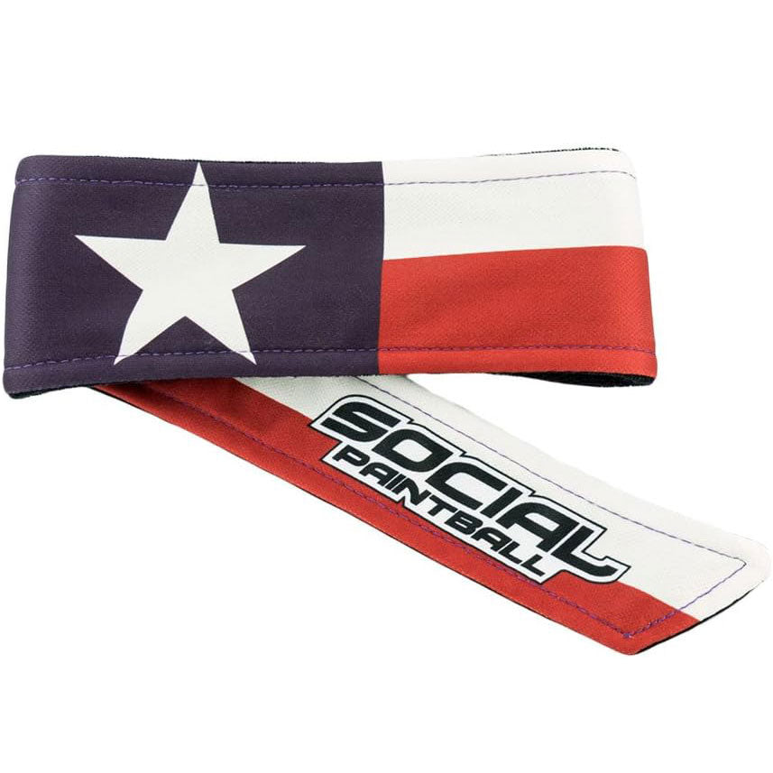 Social Paintball Grit Deluxe Long Tie Headband - Texas State Flag