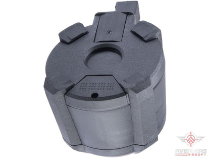 Avengers 1200 Round Electric Drum Magazine for Airsoft AEG Rifles - MP5 - Black - Button