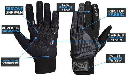 Virtue Breakout Gloves Ripstop Full Finger - Black Camo