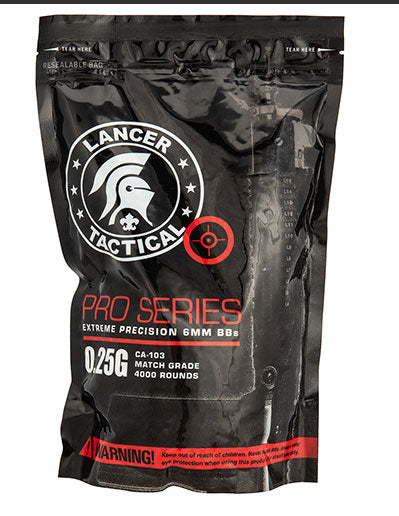 Lancer Tactical Seamless Airsoft BBs 1kg Bag - 4000 0.25g White