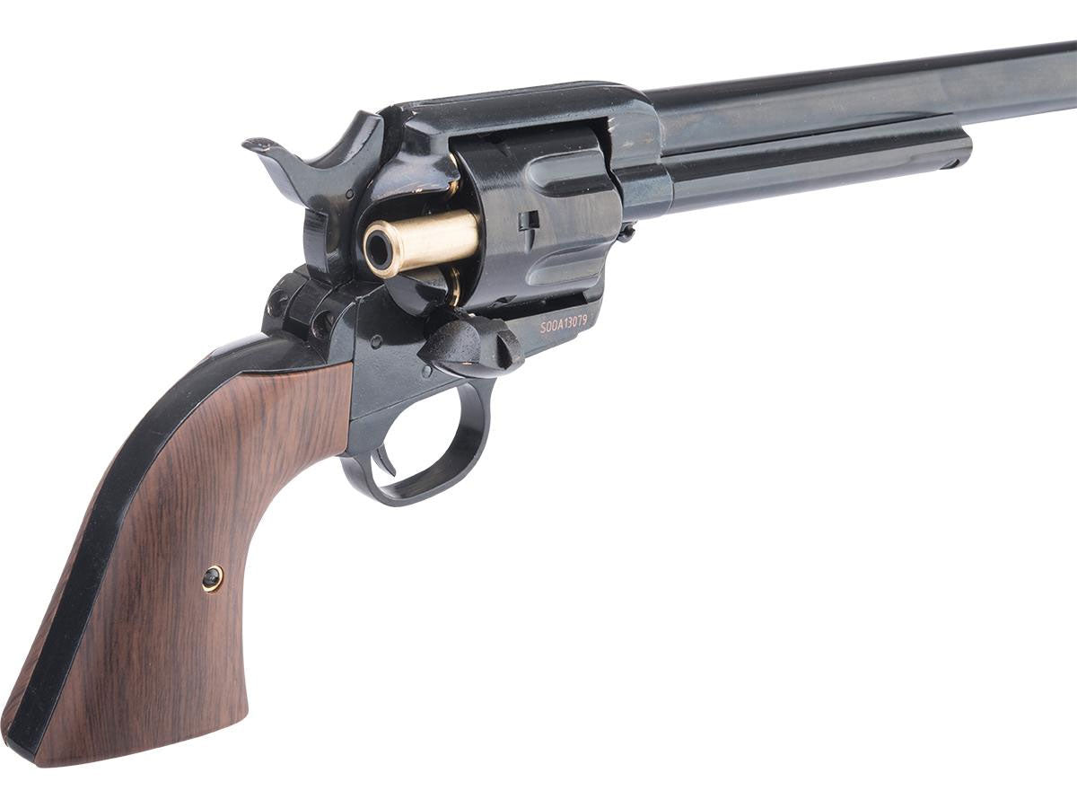 Colt SAA .45 Peacemaker Gas Powered Airsoft Revolver - Buntine Special / Electroplated Black