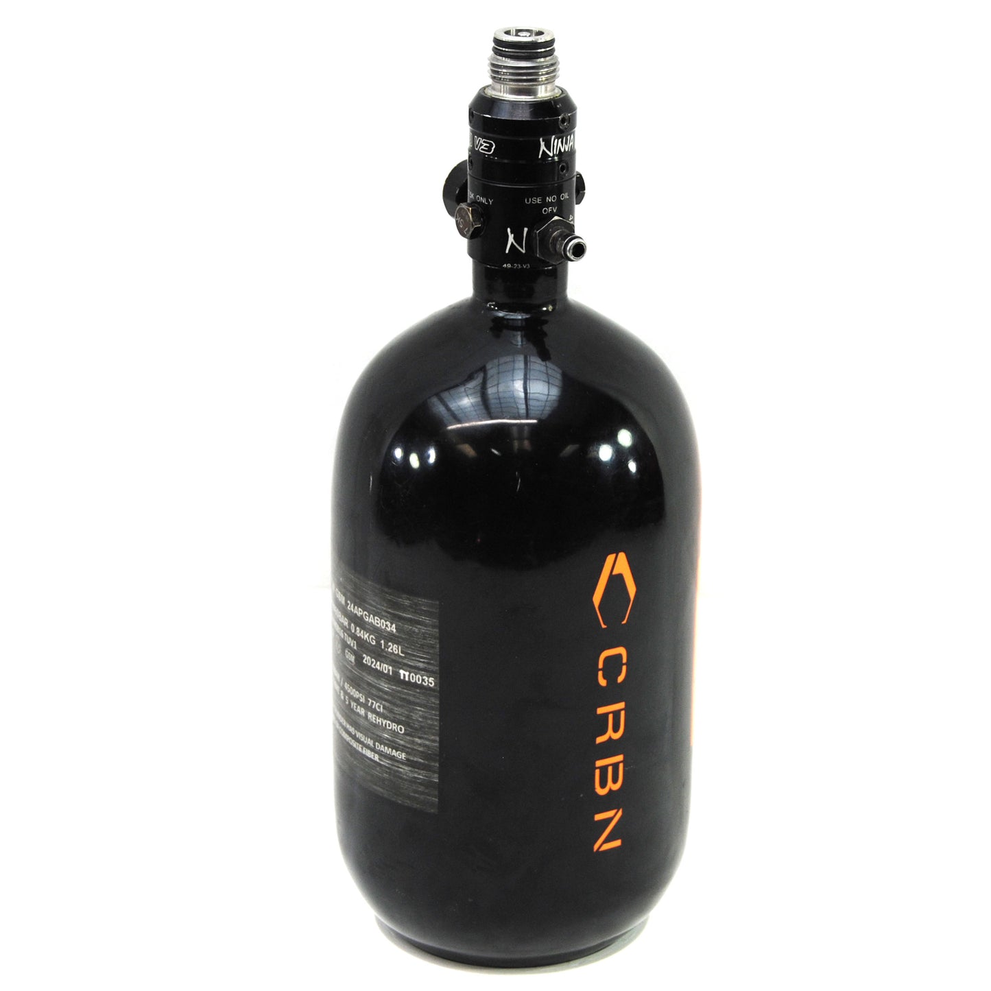 Used CRBN 77ci/4500psi Compressed Air Tank - Black/Orange
