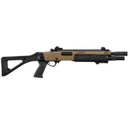 Lancer Tactical Fabarm 33" Compact Green Gas Pump Airsoft Shotgun - Tan
