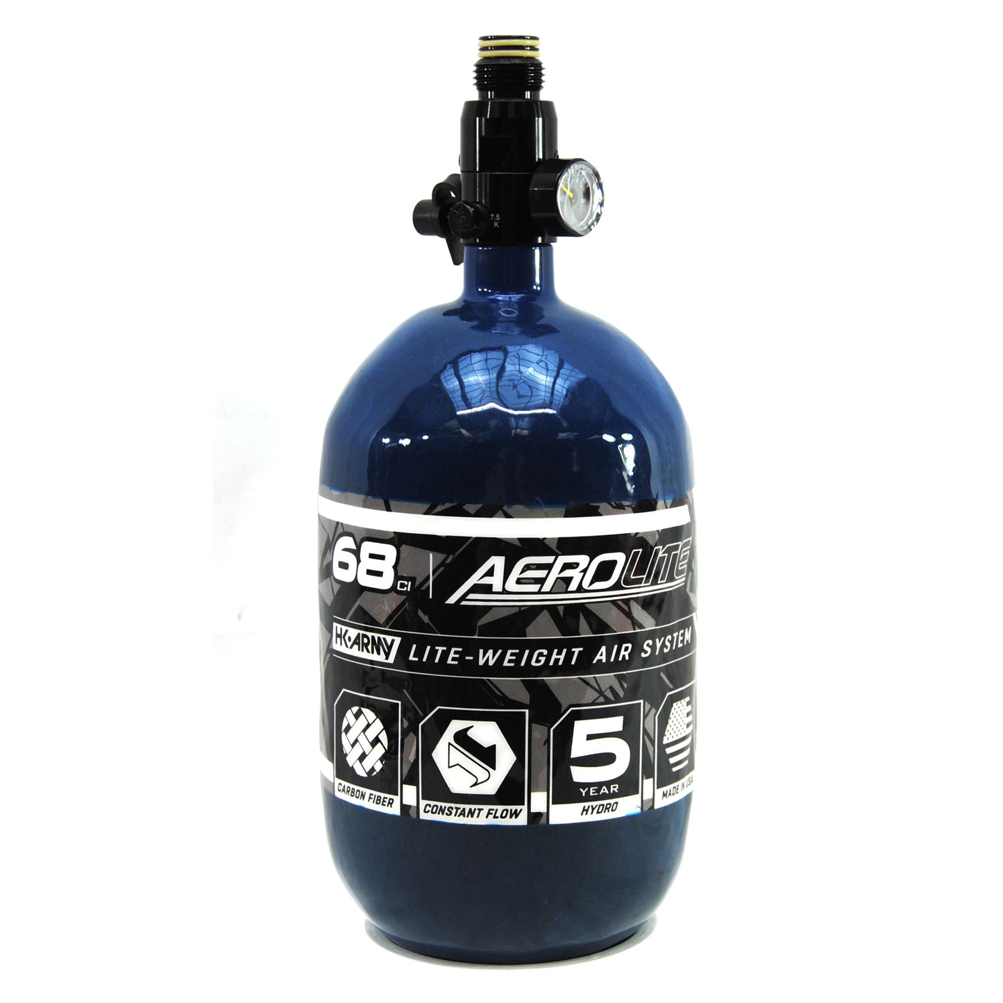 Used HK Army Aerolite Compressed Air 68ci/4500psi Tank - Dark Blue