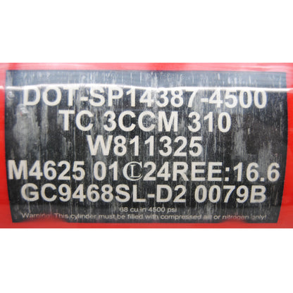 Used HK Army Compressed Air 68ci/4500psi Tank - Red/Black