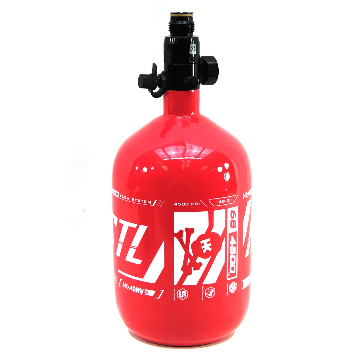Used HK Army HSTL Compressed Air 68ci/4500psi Tank - Red/White