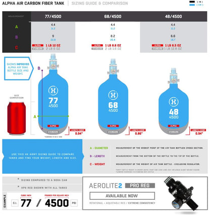 HK Army Alpha Air 77ci/4500psi HPA Tank