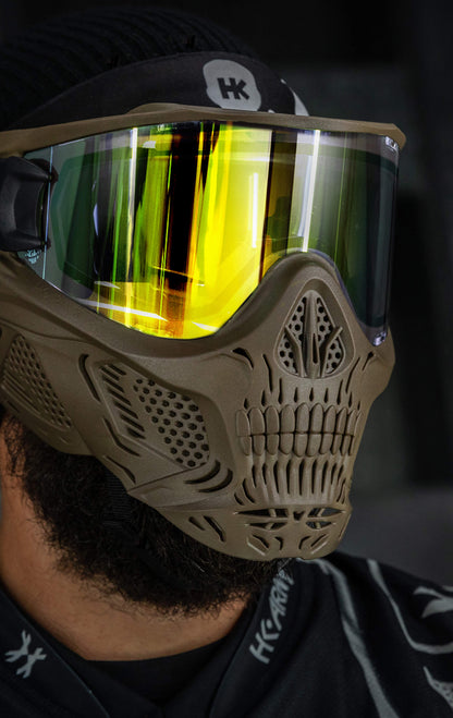 HSTL Skull Goggle "Sandman" - Tan w/ Gold Lens