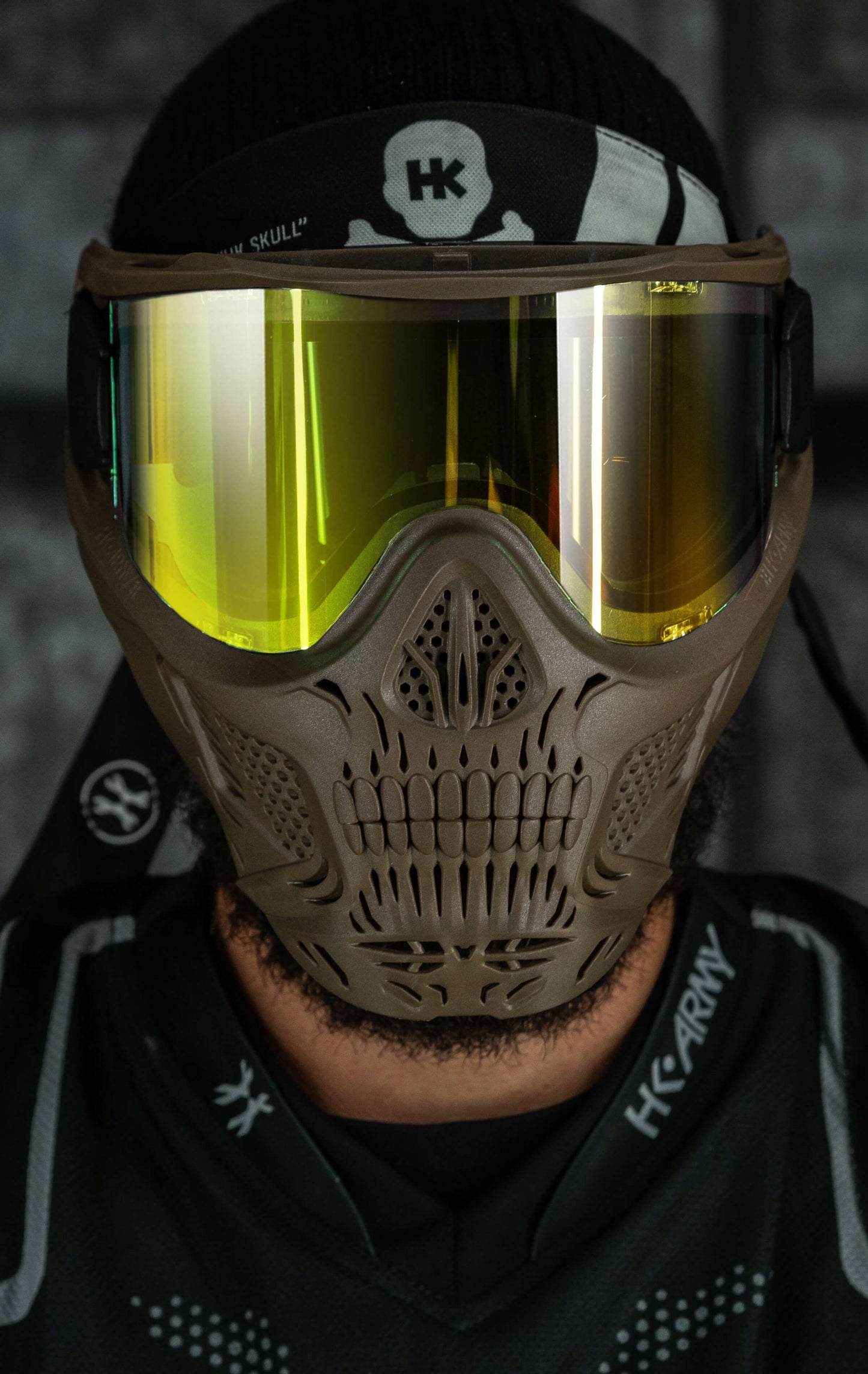 HSTL Skull Goggle "Sandman" - Tan w/ Gold Lens