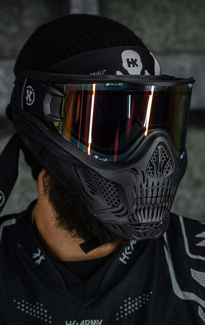 HSTL Skull Goggle "Death" - Black w/ Fire Lens