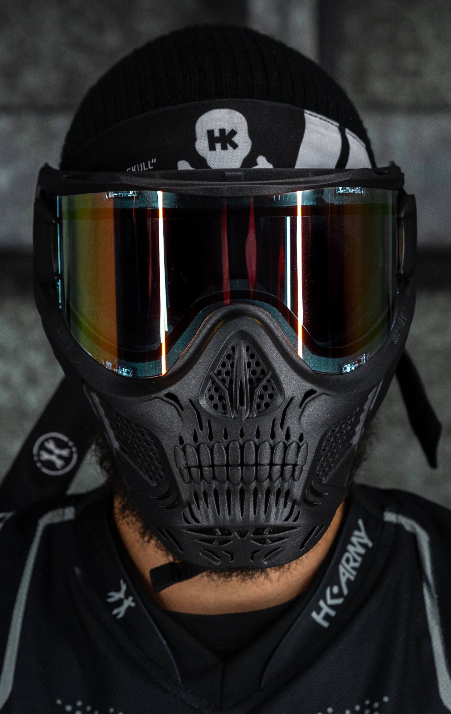 HSTL Skull Goggle "Death" - Black w/ Fire Lens