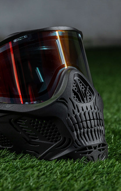 HSTL Skull Goggle "Death" - Black w/ Fire Lens