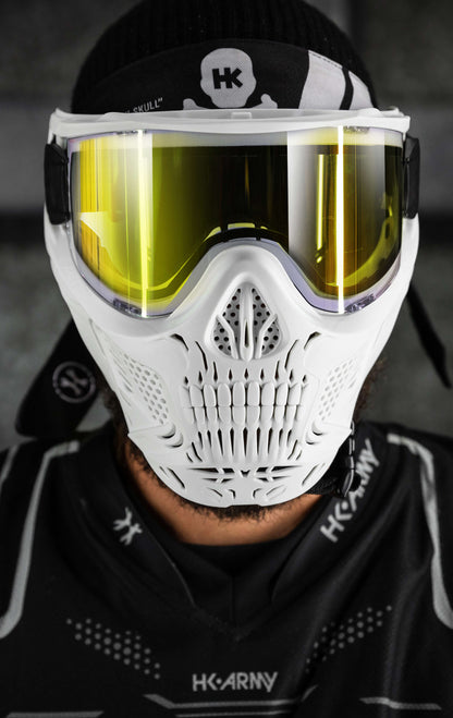 HSTL Skull Goggle "Saint" - White w/ Gold Lens