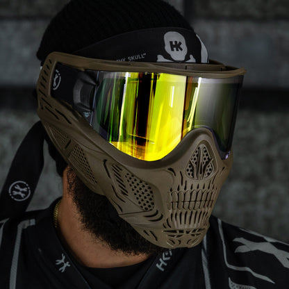 HSTL Skull Goggle "Sandman" - Tan w/ Gold Lens