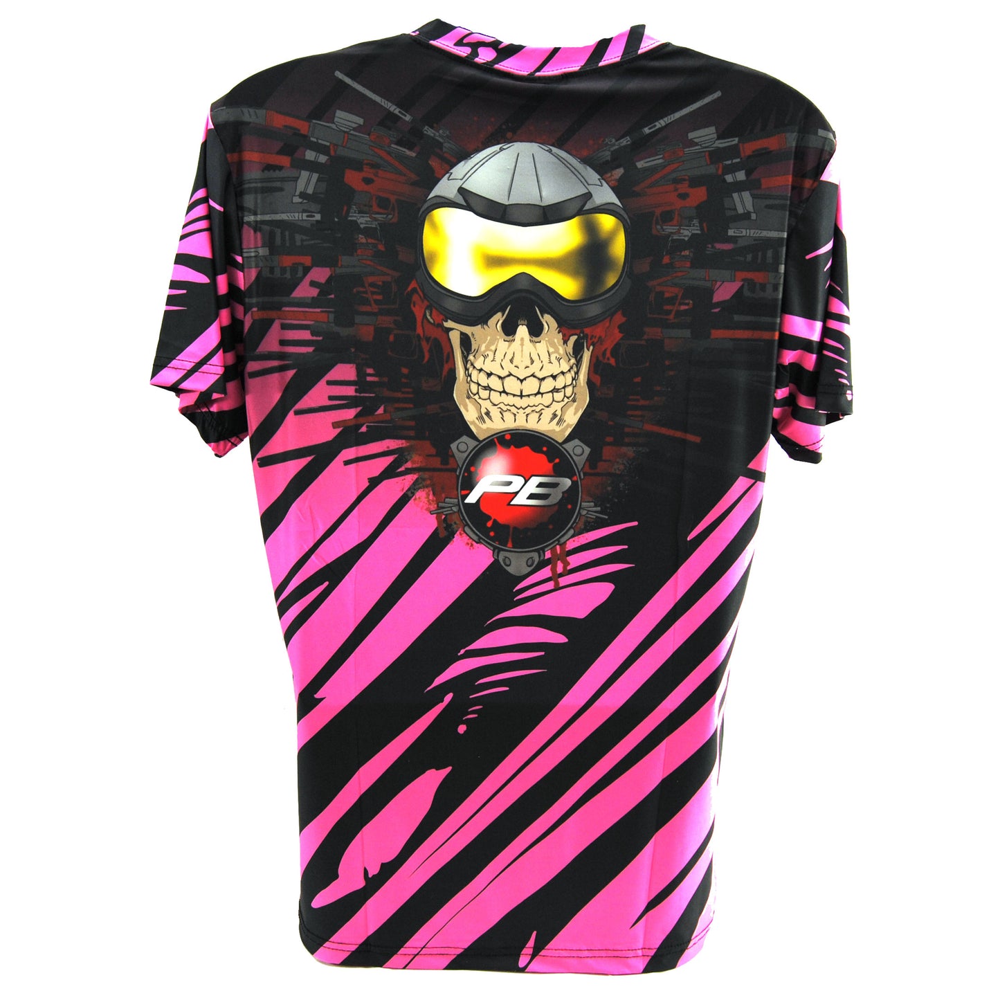 PB Sports Stretchy Soft T-Shirt - Skull Gunner Pink
