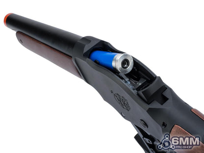 6mmProShop M1887 Terminator Lever Action Gas Airsoft Shotgun - Wild Card - Black