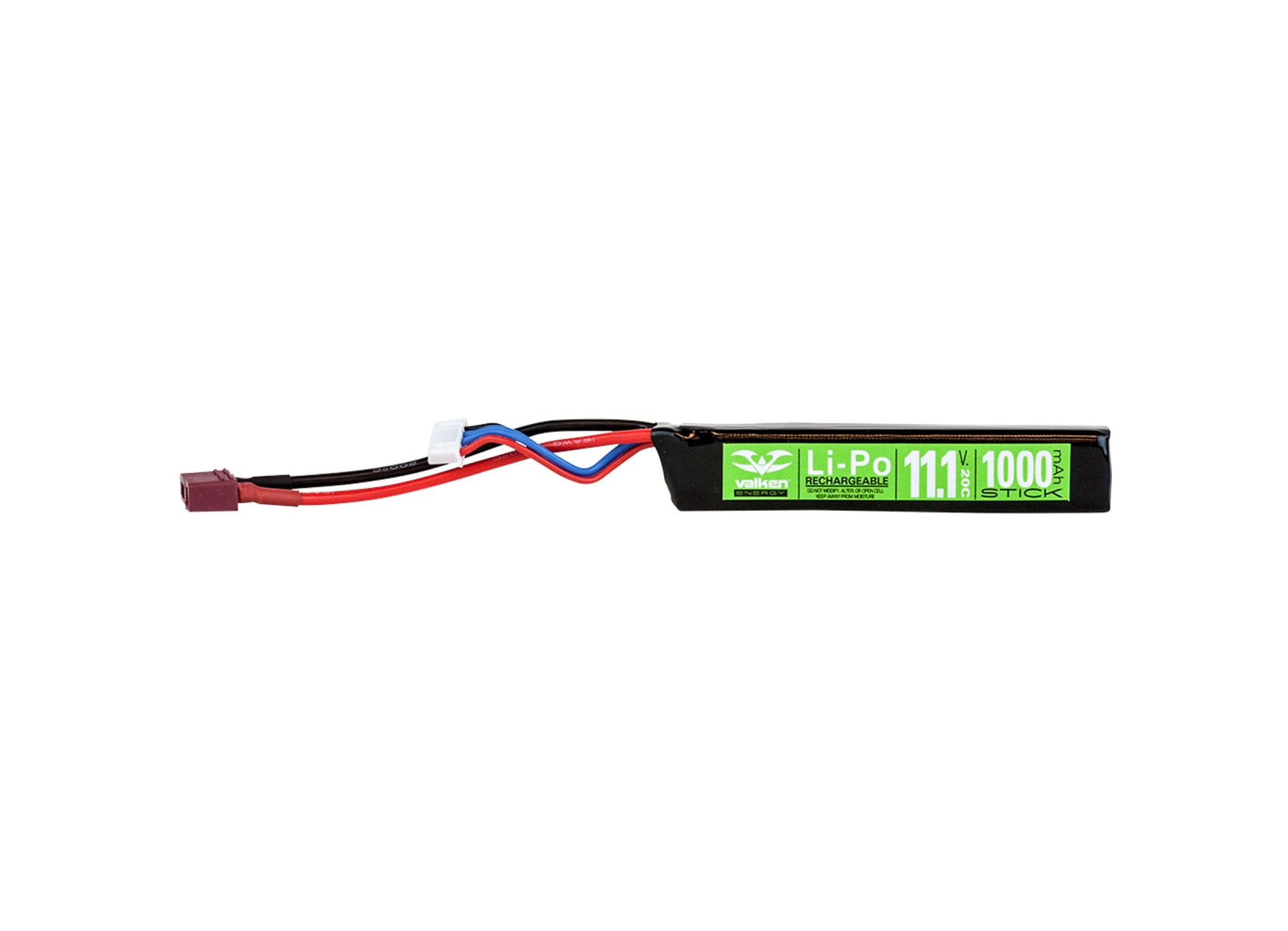 Valken 11.1V 1000mAh 20C LiPo Battery Stick Deans Connector - Valken Paintball