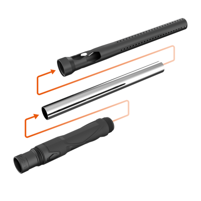 CRBN Carbon IC Paintball Barrel - Black - Autococker Thread