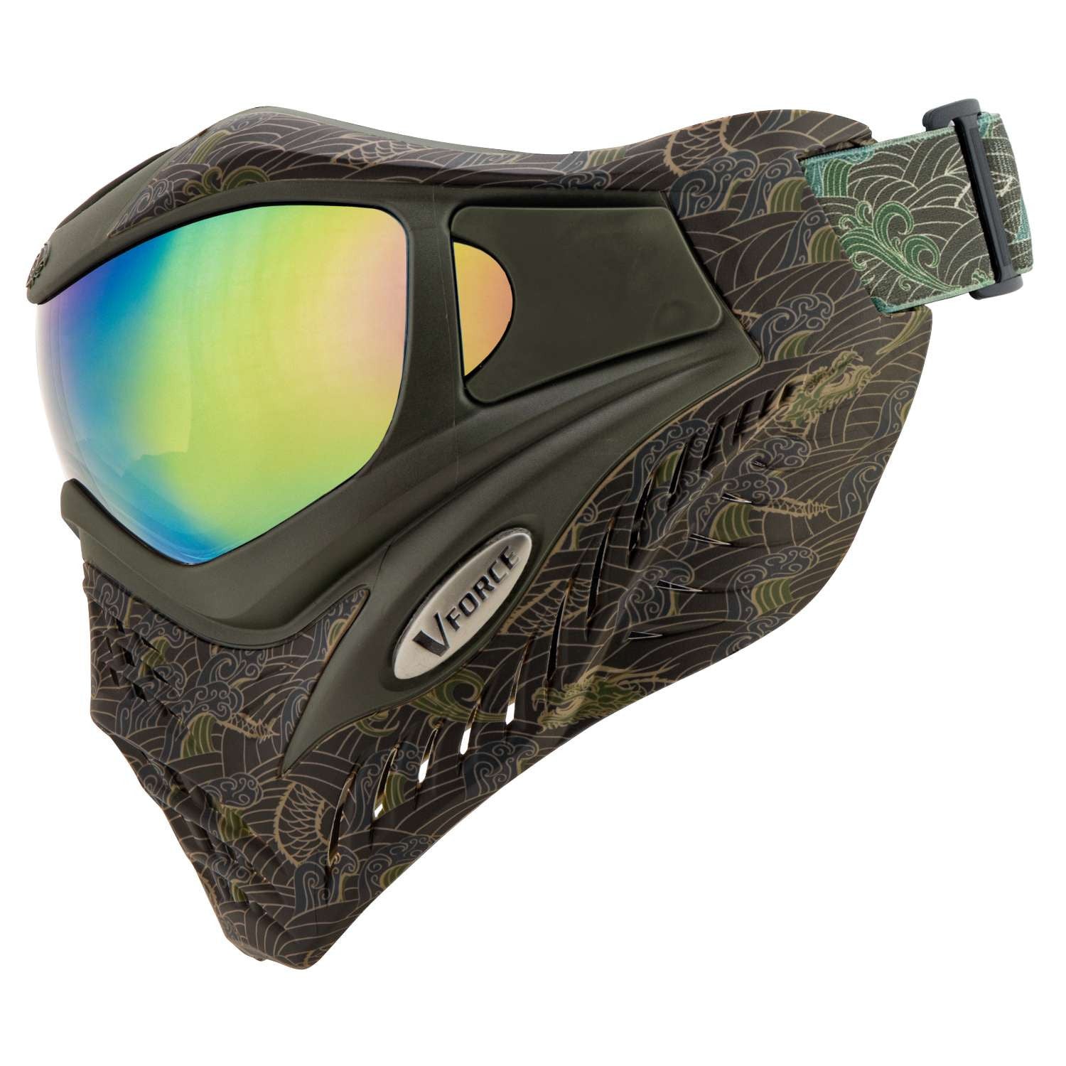 V-Force Grill SE Paintball Mask Goggle - Dragon Fury w/ Quicksilver Lens - V-Force