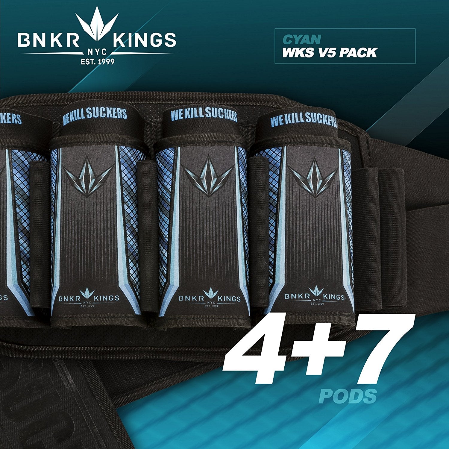 Bunker Kings V5 WKS Strapless Pack 4+7 - Cyan - Bunker Kings