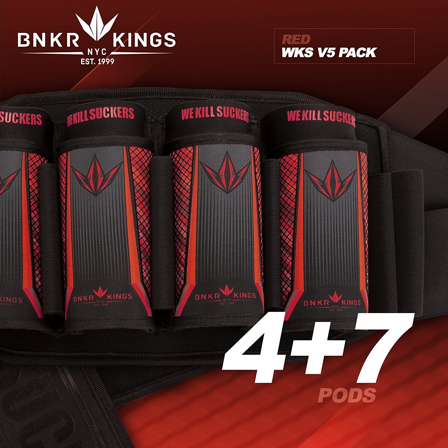 Bunker Kings V5 WKS Strapless Pack 4+7 - Red - Bunker Kings
