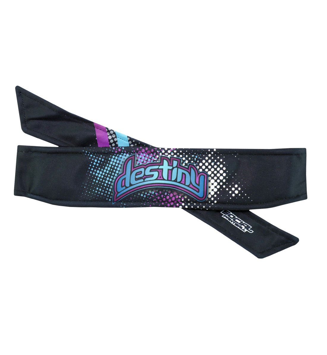 Social Paintball Grit Deluxe Long Tie Headband - Destiny, Purple Teal - Social Paintball