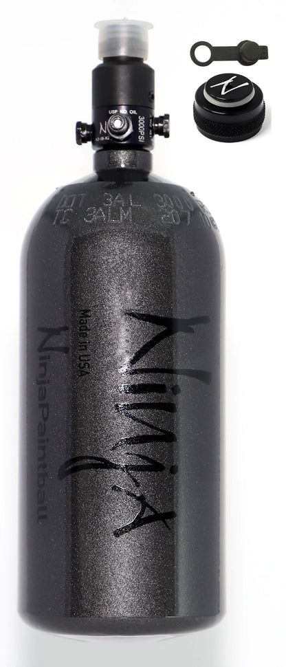 Ninja 48ci 3000psi HPA Tank with Thread Protector/Nipple Cover - Ninja Paintball