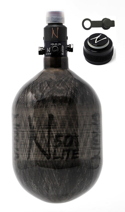 Ninja 50ci 4500psi HPA Tank with Thread Protector/Nipple Cover - Translucent Black - Ninja Paintball