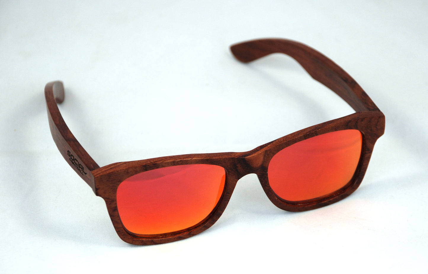 Social Paintball Sunglasses - Rosewood with Red Lens - Social Paintball