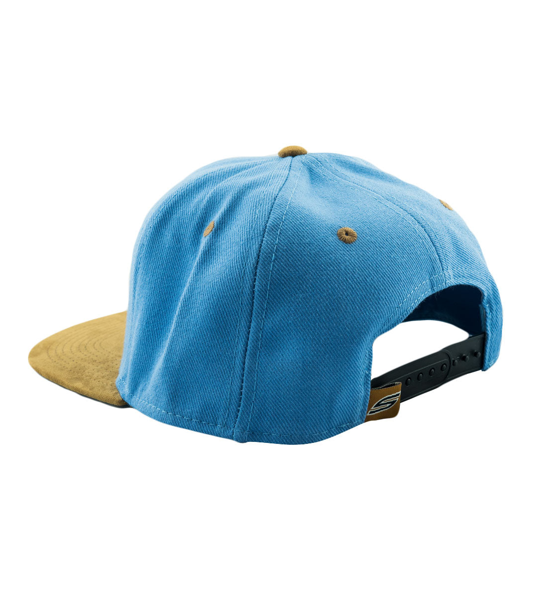 Social Paintball Snapback Hat - Baby Blue with Tobacco Suede Bill - Social Paintball