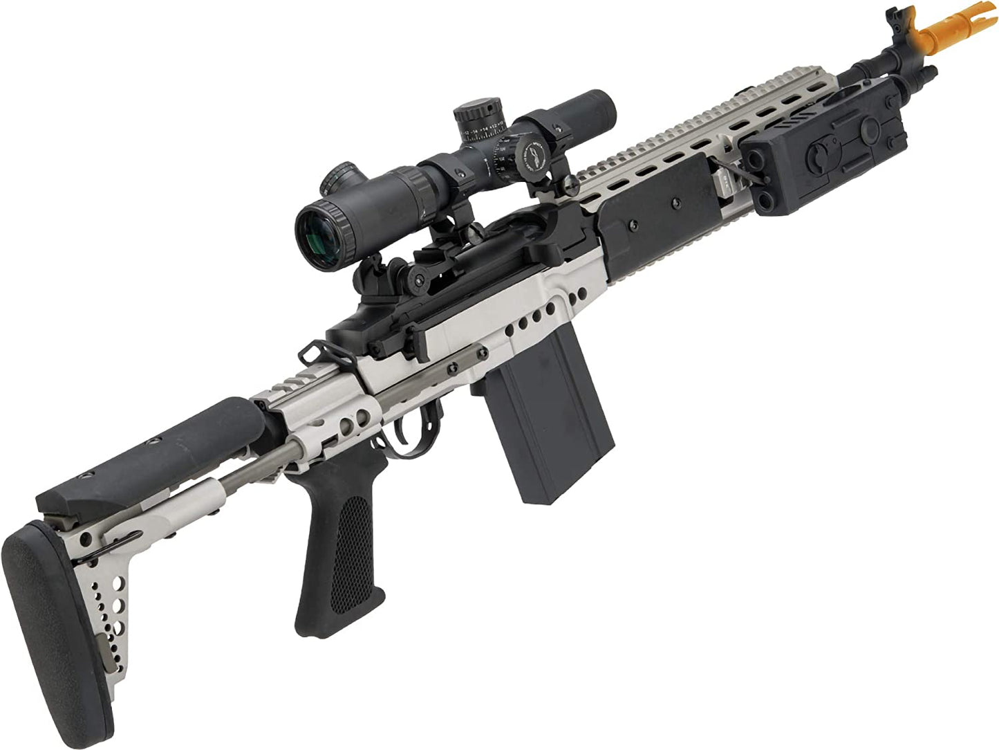 CYMA Sport Full Metal M14 EBR DMR AEG Airsoft Rifle w/ EBR Stock - Silver - Evike