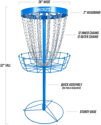 Dynamic Discs Recruit Lite Portable Disc Golf Target (Basket) - Blue