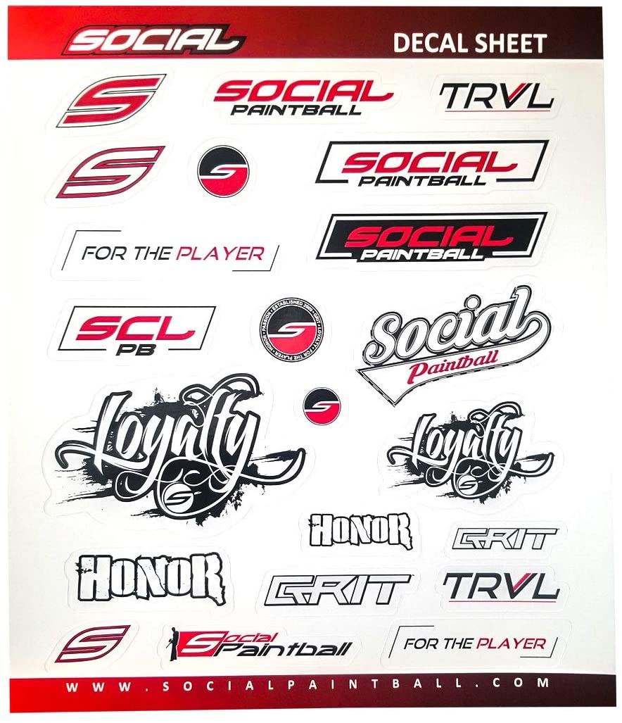 Social Paintball Sticker/Decal Sheet Set of 2 (46 stickers) - Social Paintball