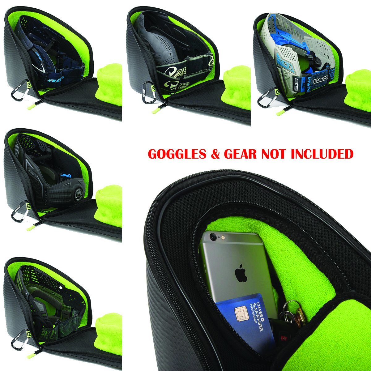 Exalt Carbon Universal Goggle Case V2 - Lime - Exalt