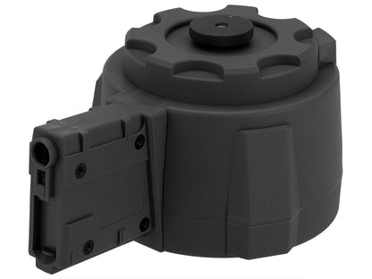 Angel Custom 1500 Round Thunderstorm Electric Winding Drum Magazine - Black - Evike