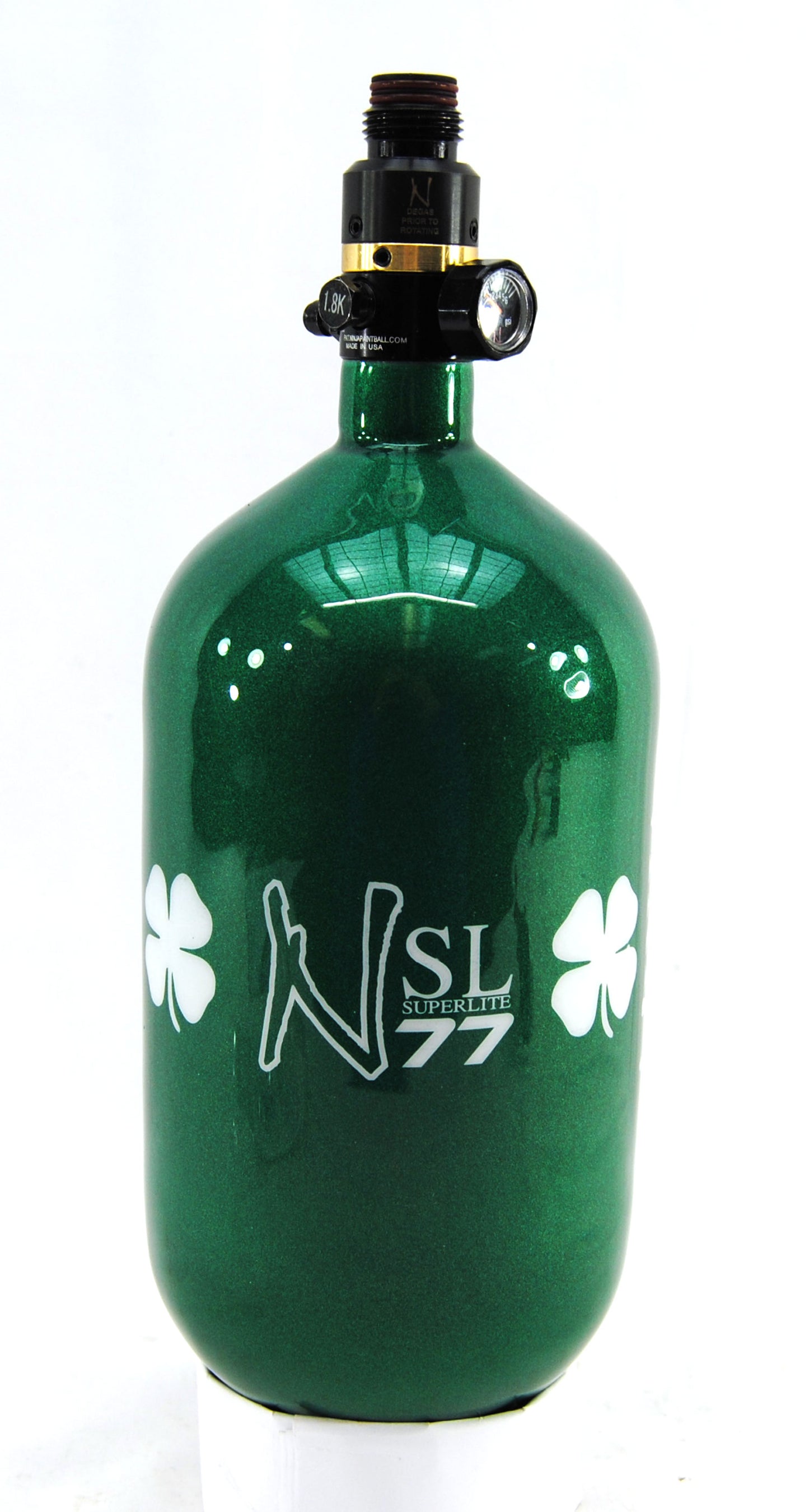 Ninja 77ci 4500psi HPA Tank - Limited Edition St. Patrick's Day Lucky Clover - Pro V2 SHP Regulator - Ninja Paintball