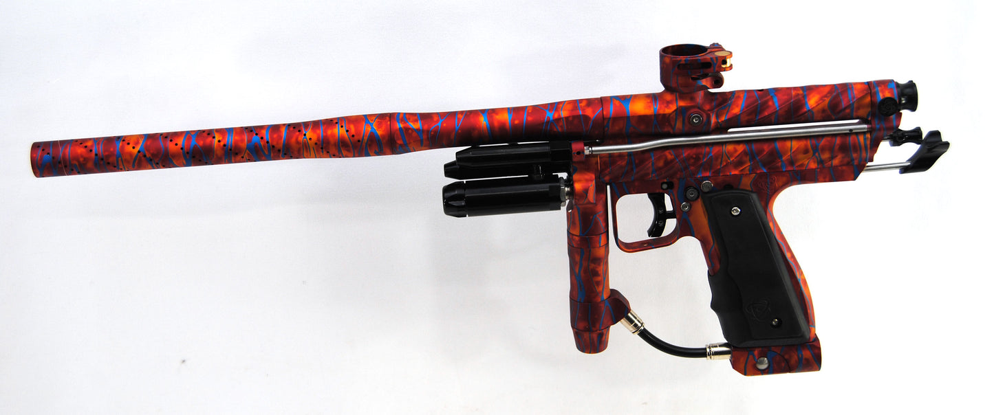 Inception Designs Retro Ripper Mini Autococker - Orange/Red Acid Wash w/ Blue Splash