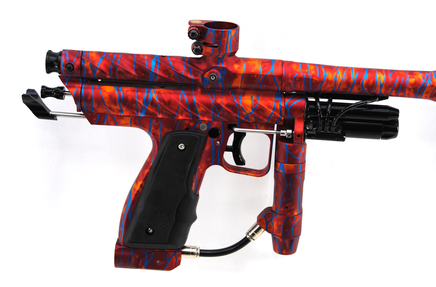 Inception Designs Retro Ripper Mini Autococker - Orange/Red Acid Wash w/ Blue Splash