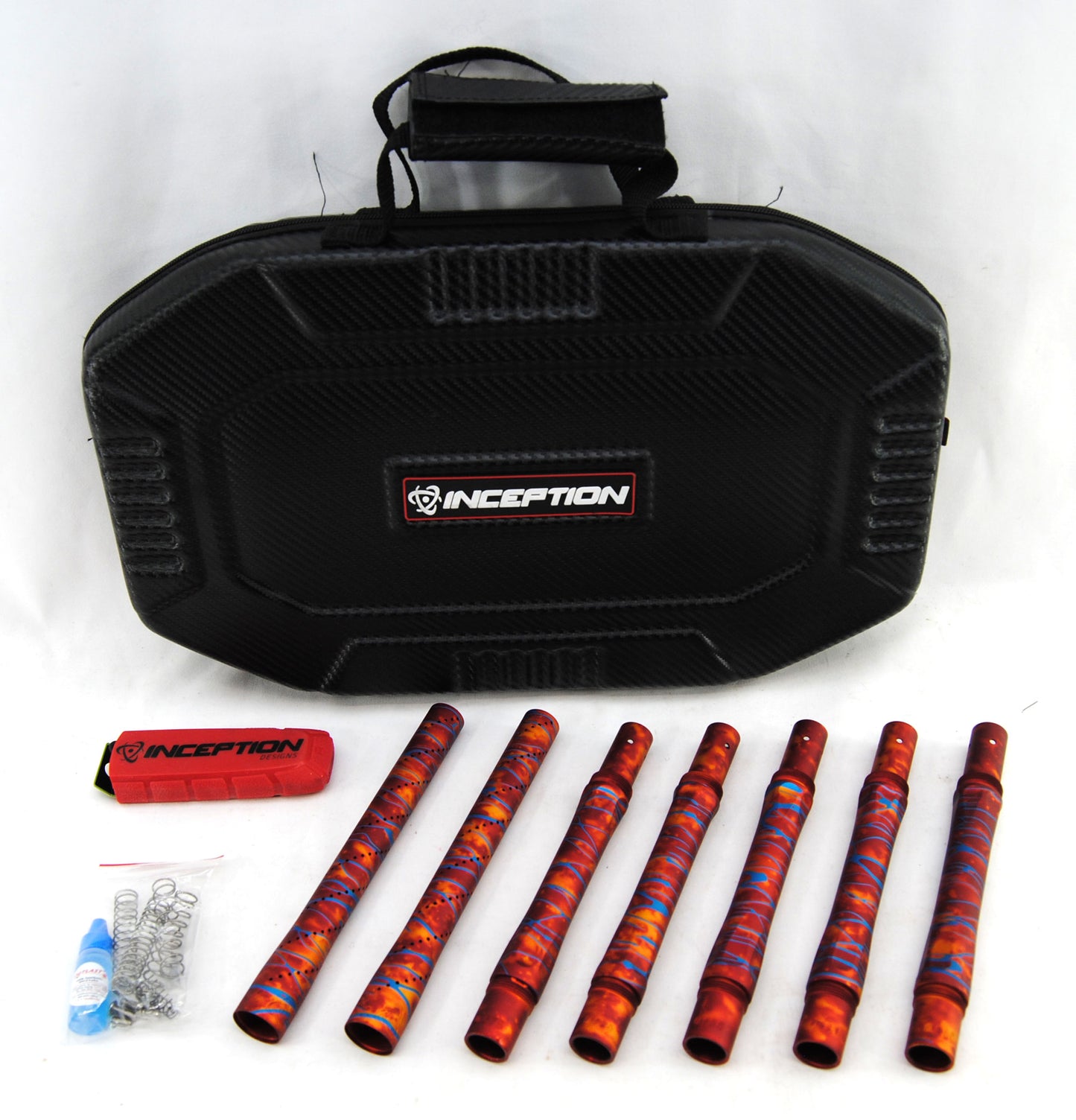 Inception Designs Retro Ripper Mini Autococker - Orange/Red Acid Wash w/ Blue Splash