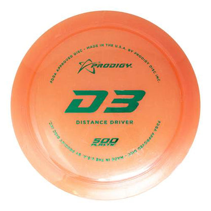 Prodigy D3 Distance Driver Disc - 500 Plastic