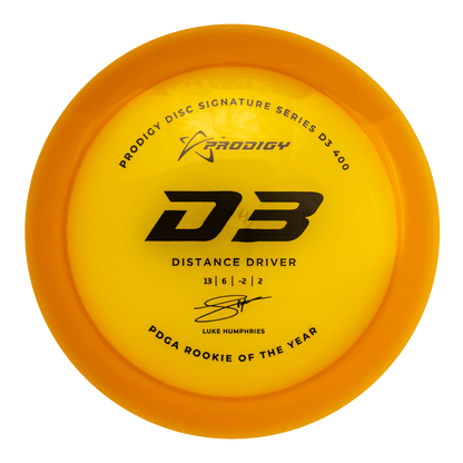 Prodigy D3 Distance Driver Disc - 400 Plastic - Luke Humphries 2022 Signature Series