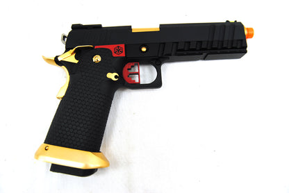 AW Custom Competitor Hi-CAPA Gas Blowback Airsoft Pistol - Black &amp; Gold - AW Custom