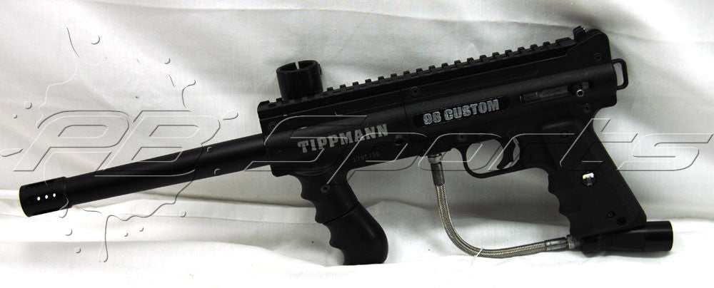 Used-Tippmann-98-Custom-Paintball-Marker-With-E-Grip-Stock-Barrel-Feedneck - Tippmann Sports