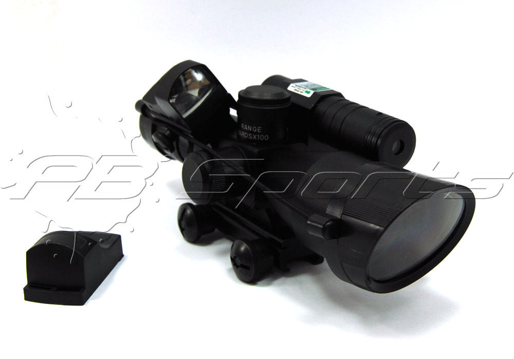 TacFire 2.5-10x40 Dual ILL Scope w/Green Laser w/Mini Red Dot - TACFIRE