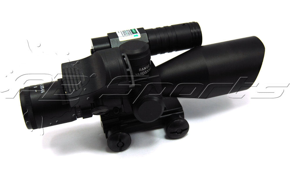 TacFire 2.5-10x40 Dual ILL Scope w/Green Laser w/Mini Red Dot - TACFIRE