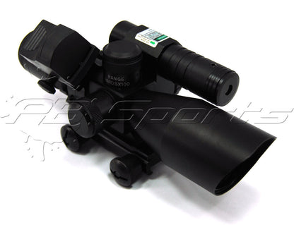 TacFire 2.5-10x40 Dual ILL Scope w/Green Laser w/Mini Red Dot - TACFIRE