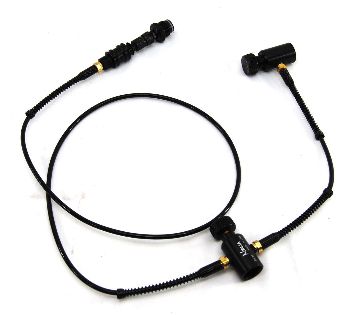 Ninja Dual Tank Microbore Remote Line w/ Slide Check - Ninja Paintball