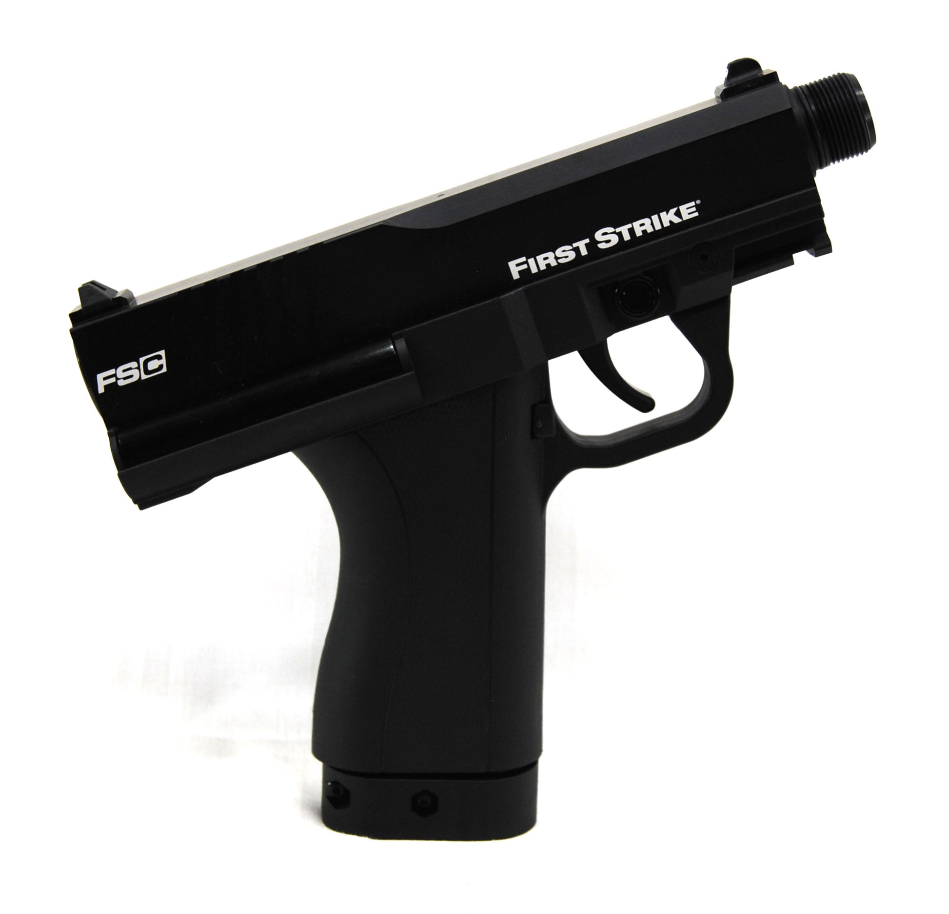 First Strike FSC (First Strike Compact) Paintball Pistol + Carmatech NEMESIS Barrel + Mock Suppressor - First Strike
